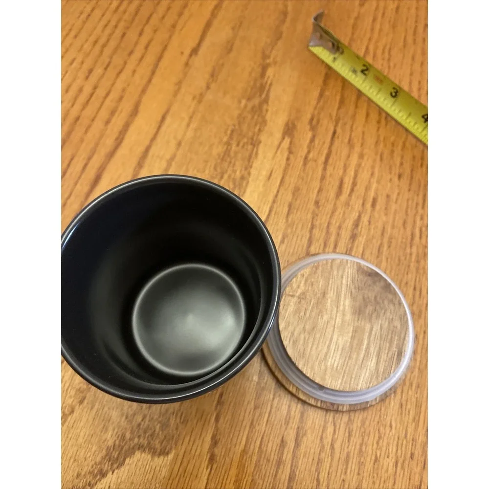 Rae Dunn Pepper Cellar Matte Black Ceramic Jar with Wood‎ Lid Artisan Collection